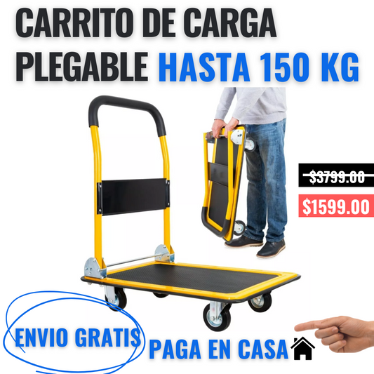 Carrito plegable de carga (soporta hasta 150 kg)