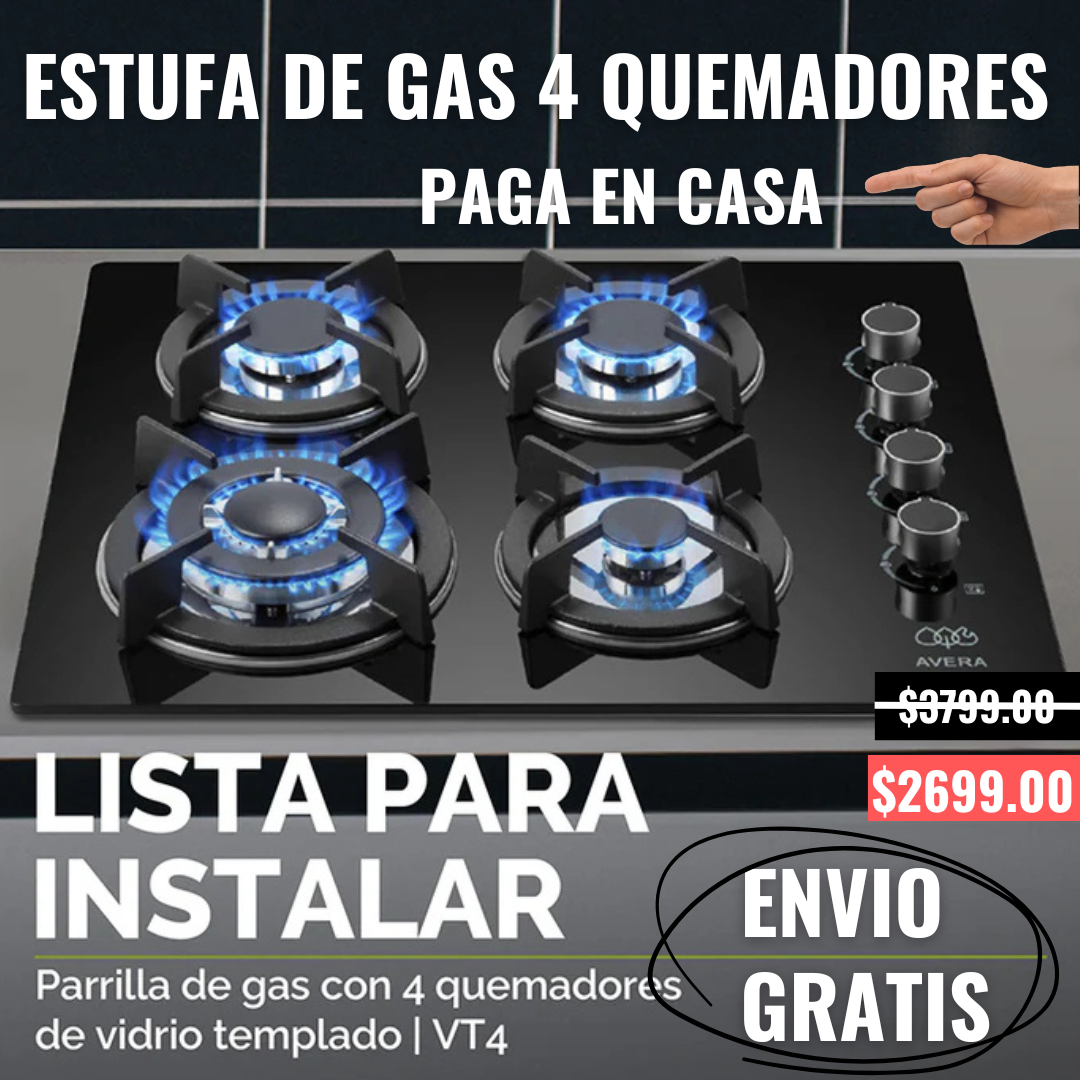 Estufa gas 4 quemadores 🔥