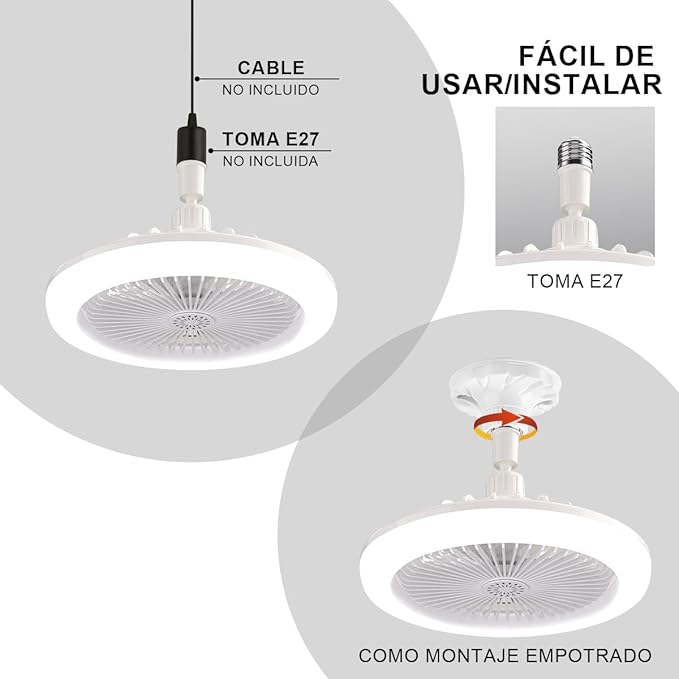 🔥 Ventilador con Luz LED y Control Remoto ⚡