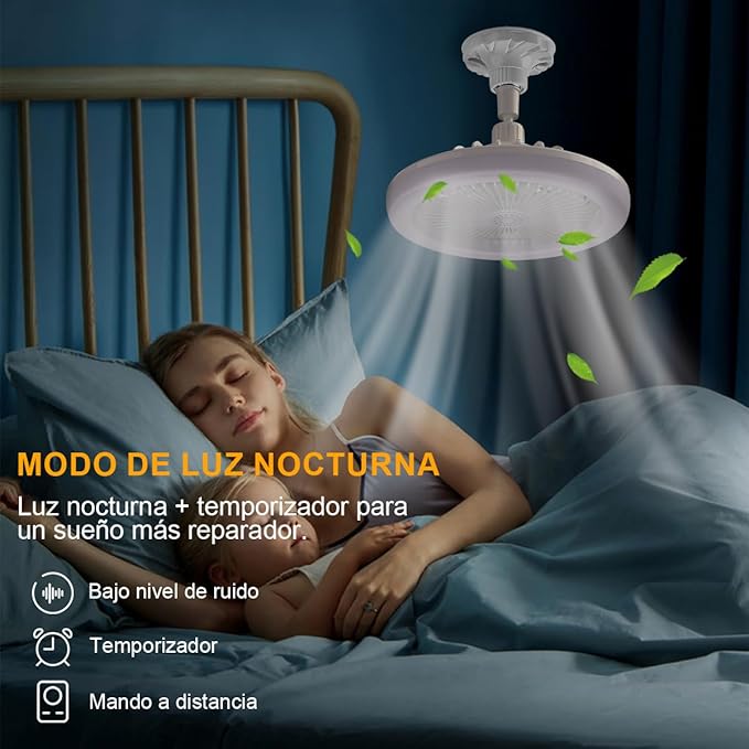 🔥 Ventilador con Luz LED y Control Remoto ⚡