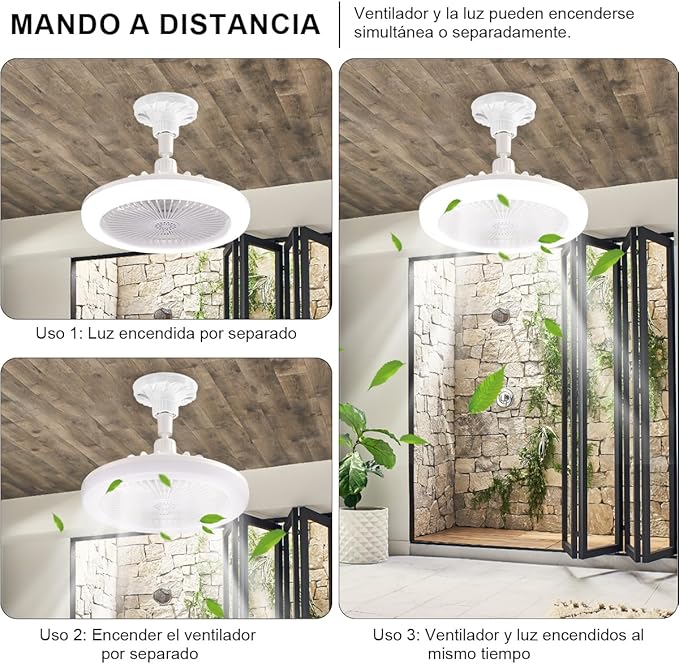 🔥 Ventilador con Luz LED y Control Remoto ⚡