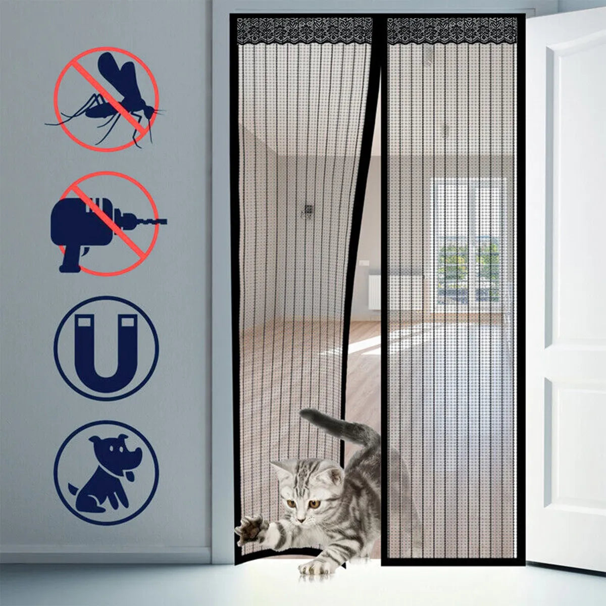 Kit x3 Mosquitera Puerta Magnetica HomeSafe®